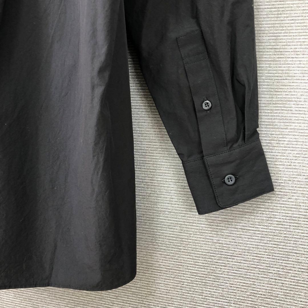 未使用品 BEARDSLEY スクエアネックボタンシャツ F ブラック