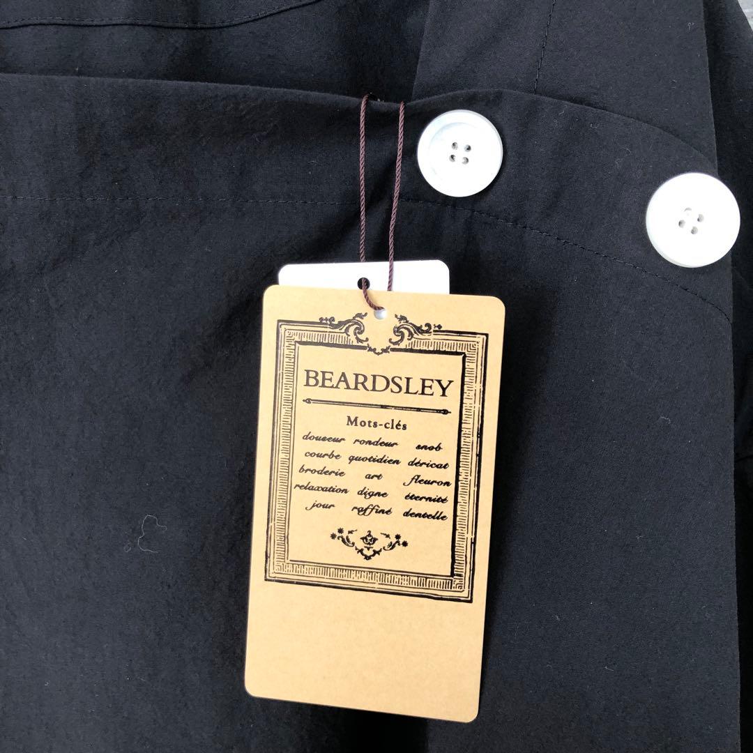 未使用品 BEARDSLEY スクエアネックボタンシャツ F ブラック