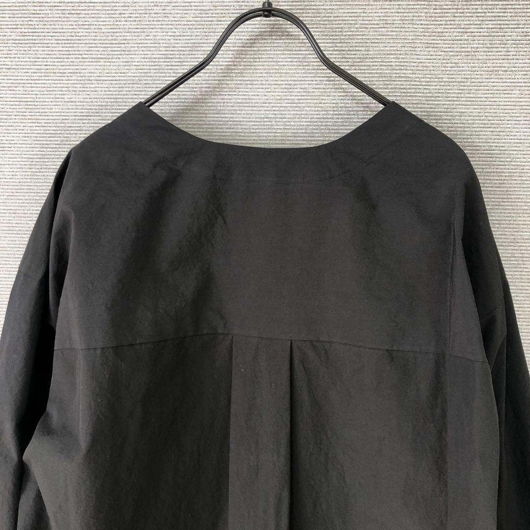 未使用品 BEARDSLEY スクエアネックボタンシャツ F ブラック