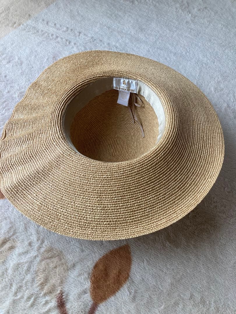 極美品　HELEN KAMINSKI 麦わら帽子 ベージュ　つば広約11センチ