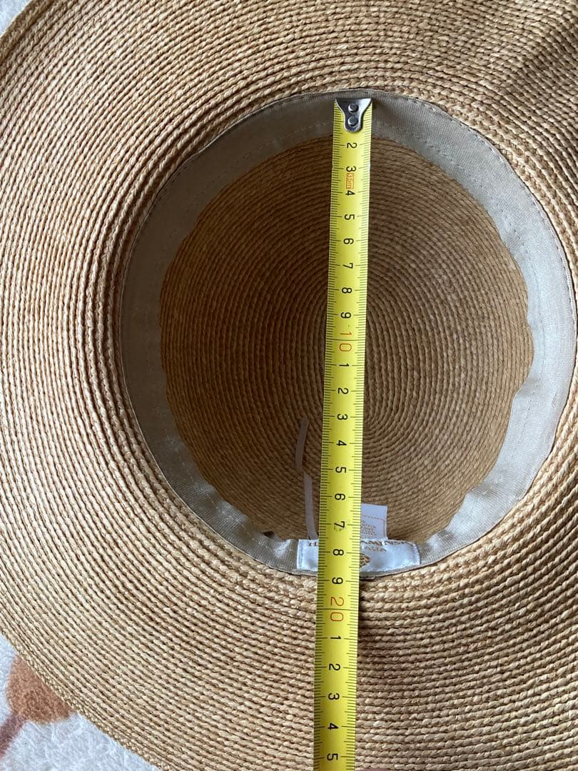 極美品　HELEN KAMINSKI 麦わら帽子 ベージュ　つば広約11センチ