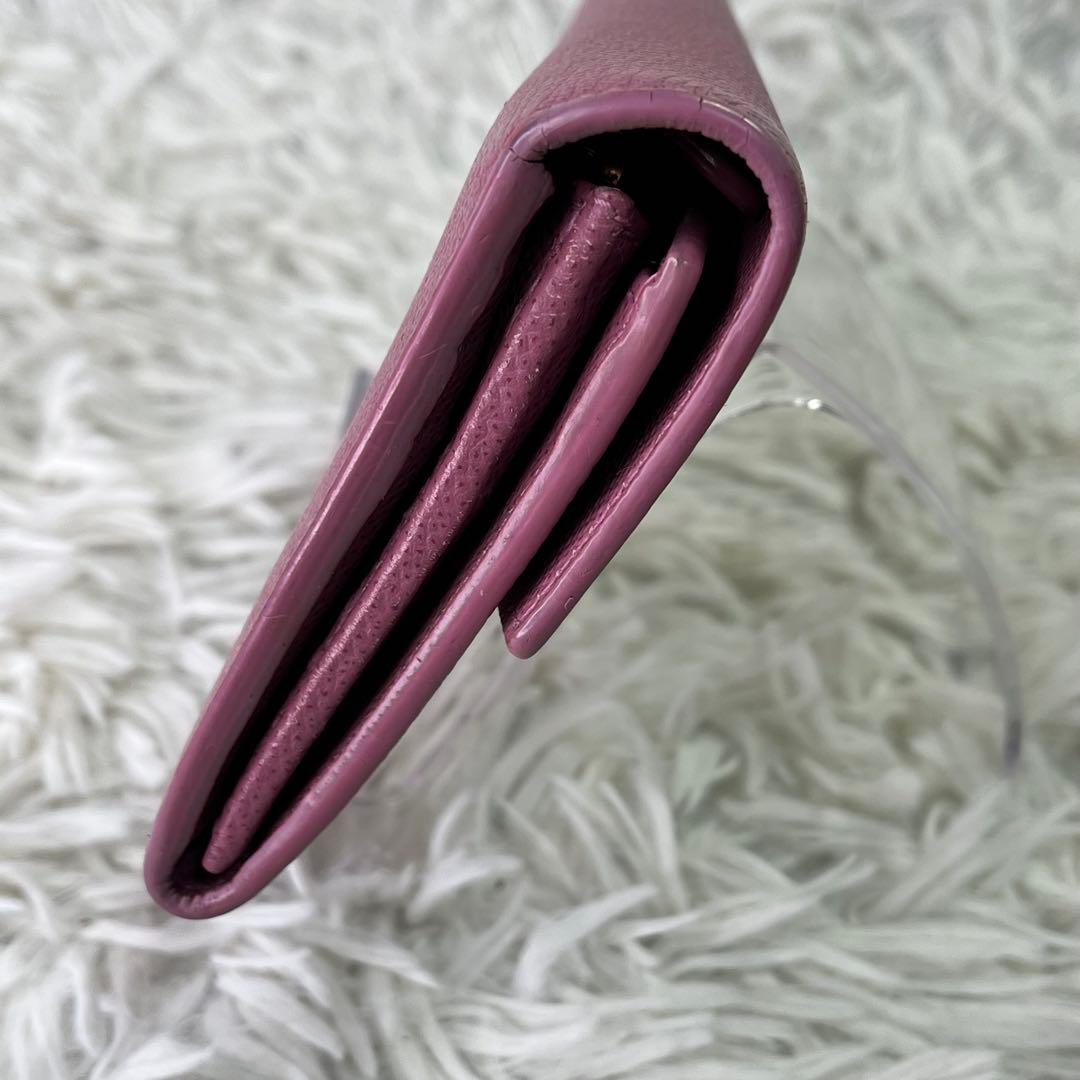 良品✨Ferragamo フェラガモ 二つ折り長財布 ガンチーニ　レザー ピンク