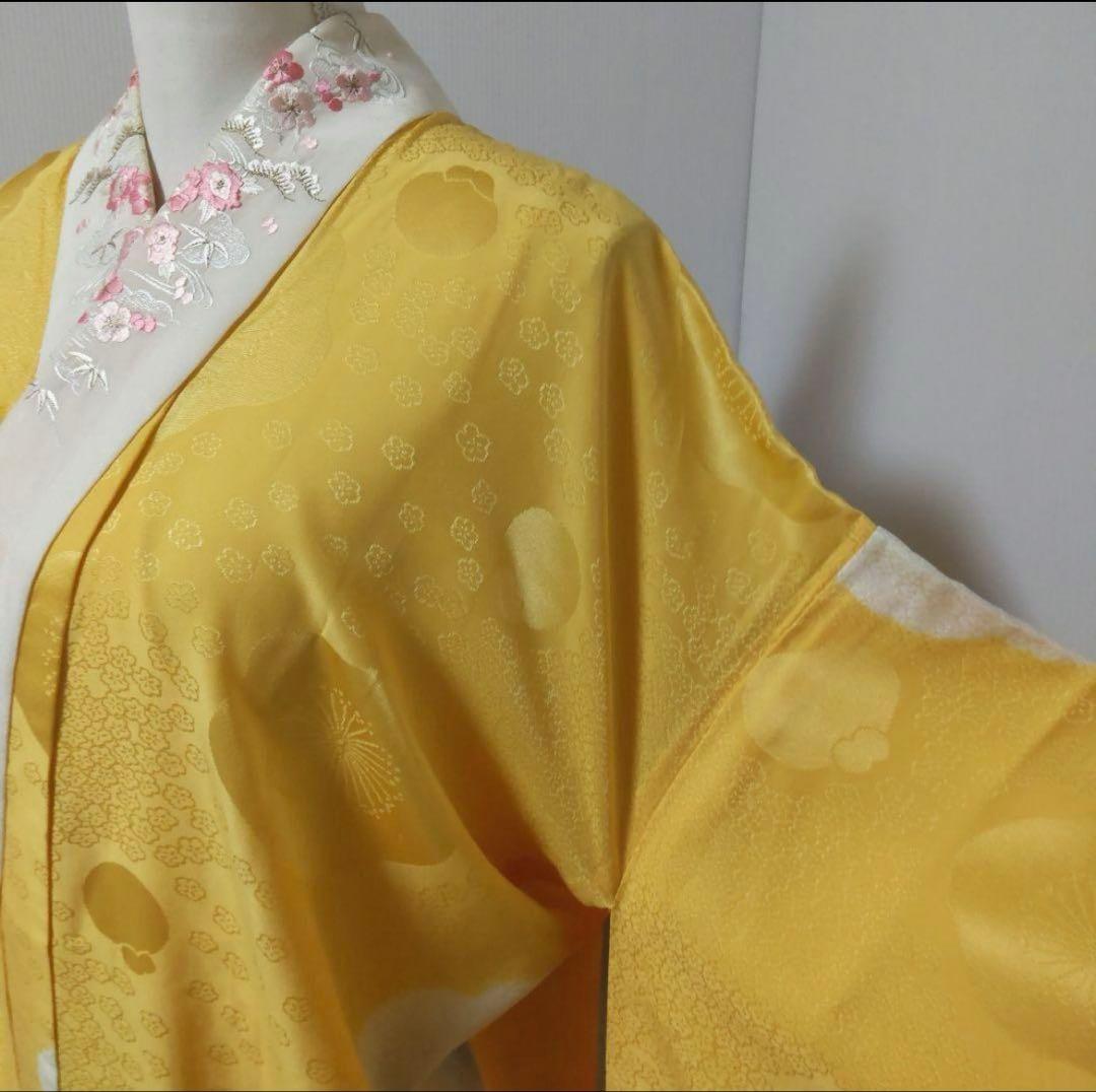 3232　正絹振袖長襦袢　刺繍半襟付　美品