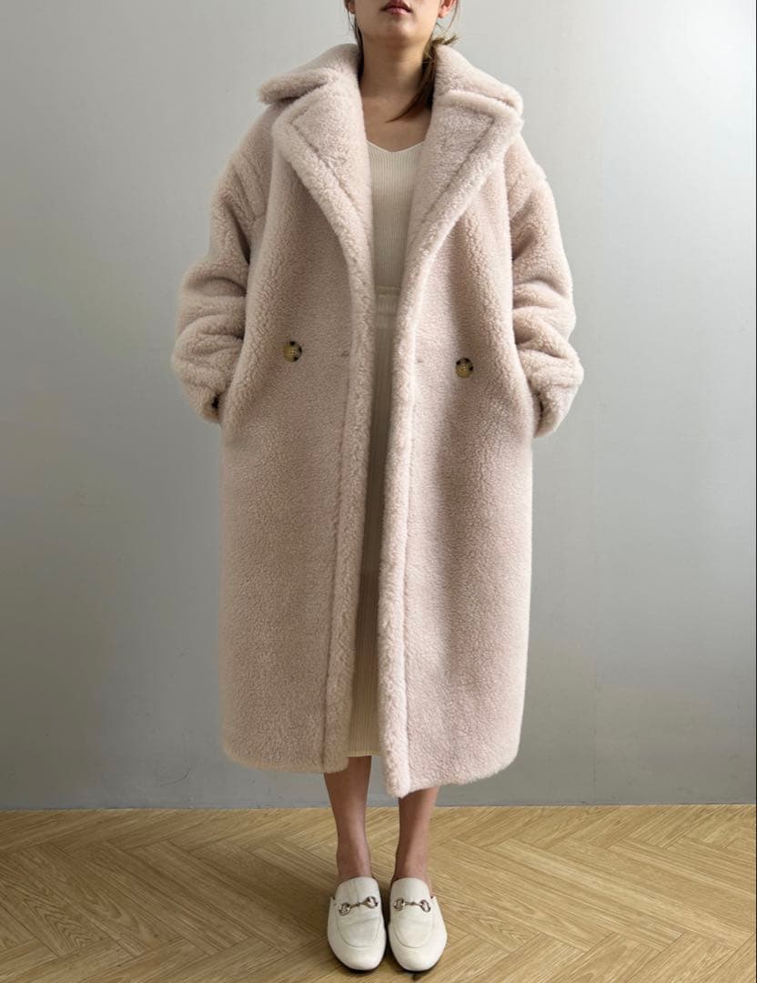 rnyroom テディ　ベアコート　ファーコート　ライトベージュ　XS