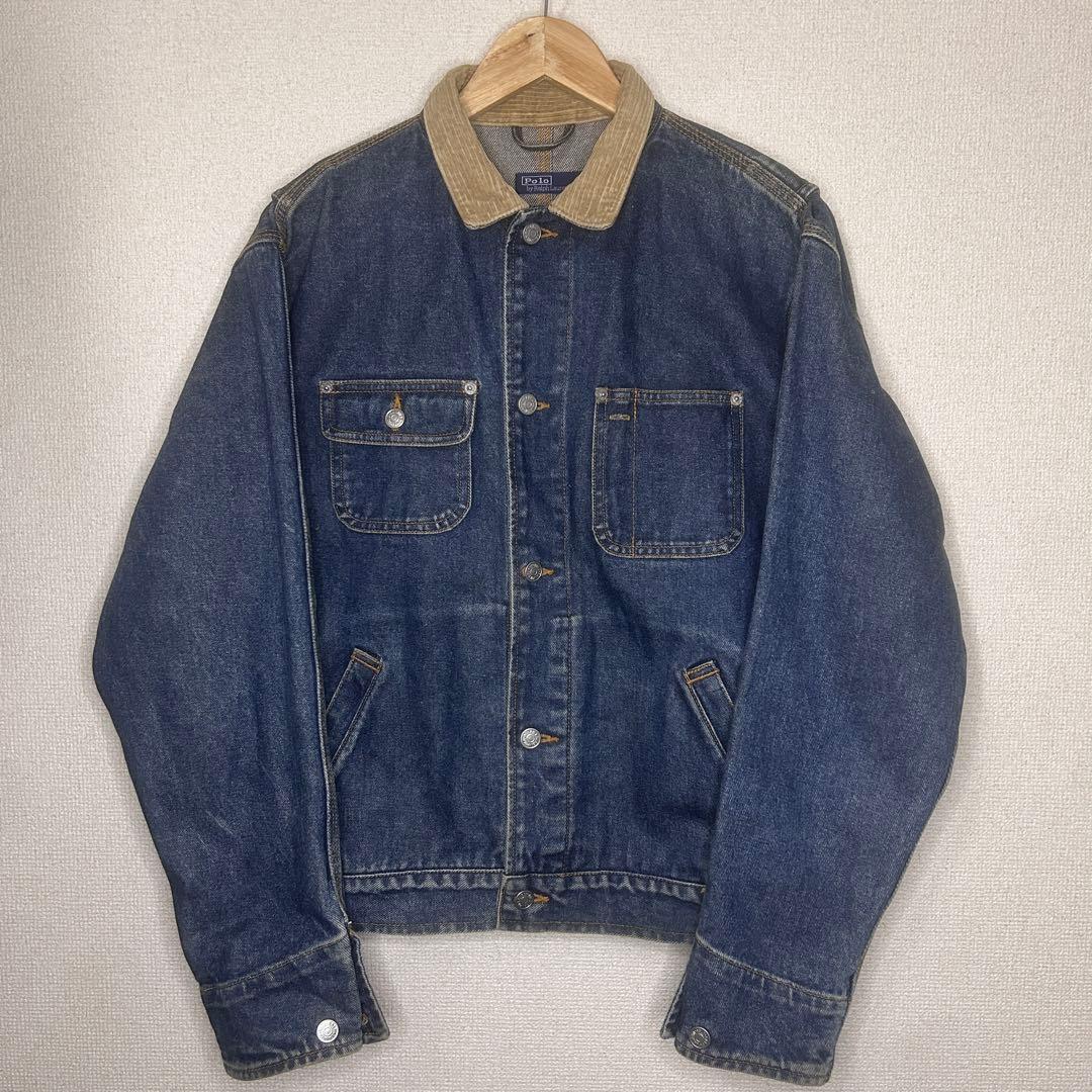 90s Polo Ralph Lauren デニムジャケット 襟コーデュロイ