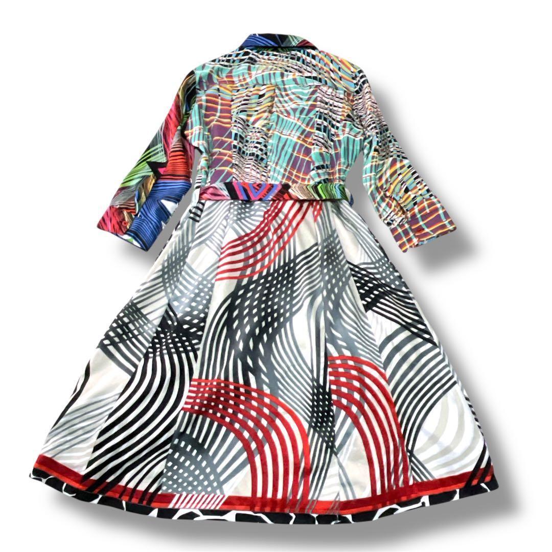 【かずこさん様用】デシグアル 総柄 ベルテッド シャツワンピース サイズ38 美