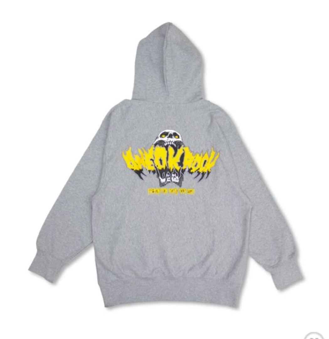 ONE OK ROCK 2024/グレー フード付きスウェットパーカー / L