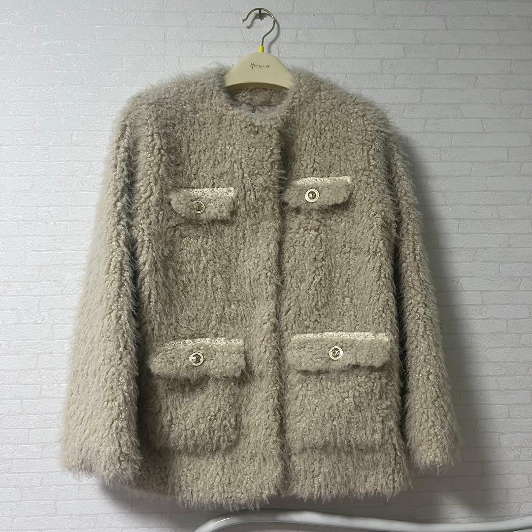 ジャケット・アウター Her lip to  Faux Fur Coat beige S