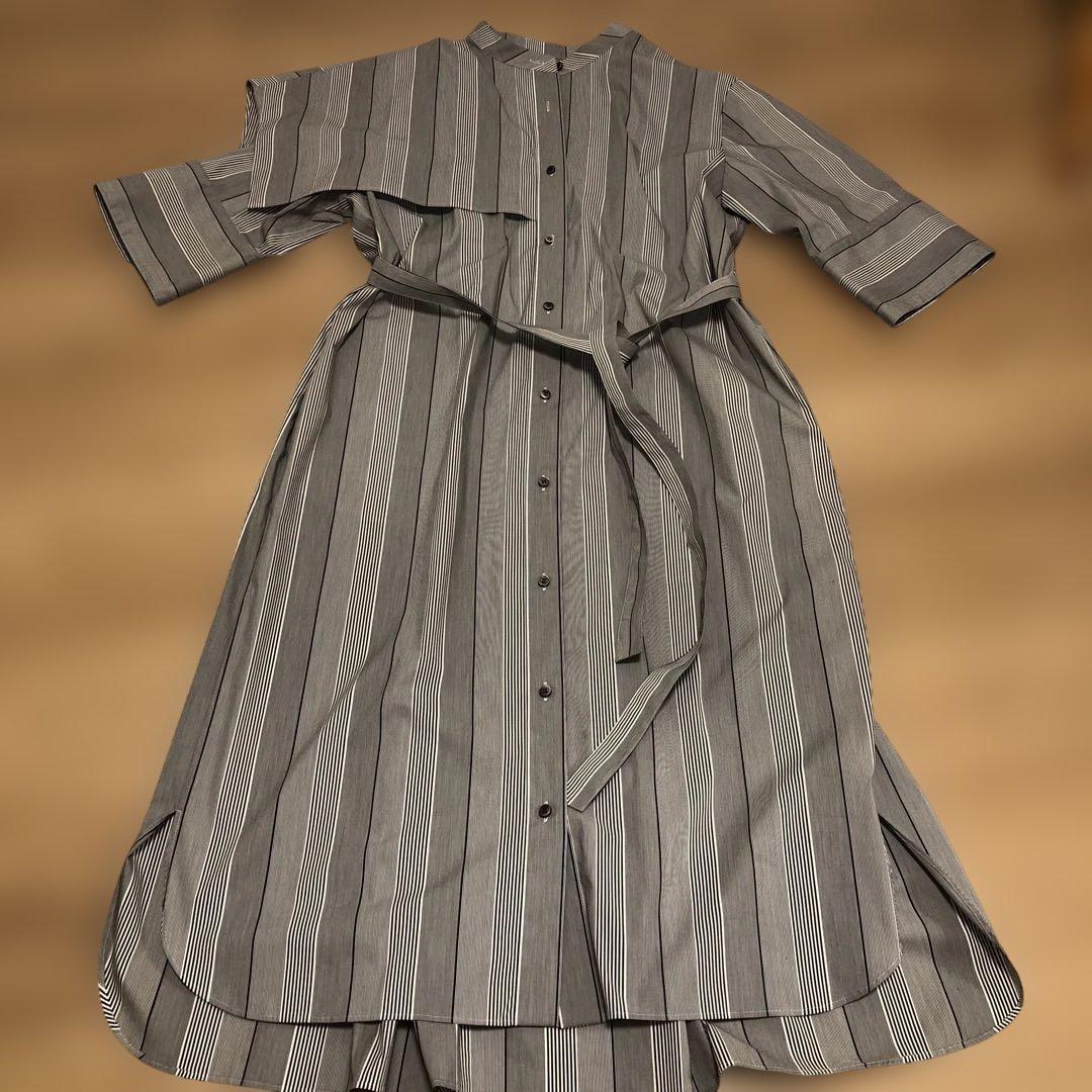 最終値下げADORE ストライプ ロングシャツワンピース38