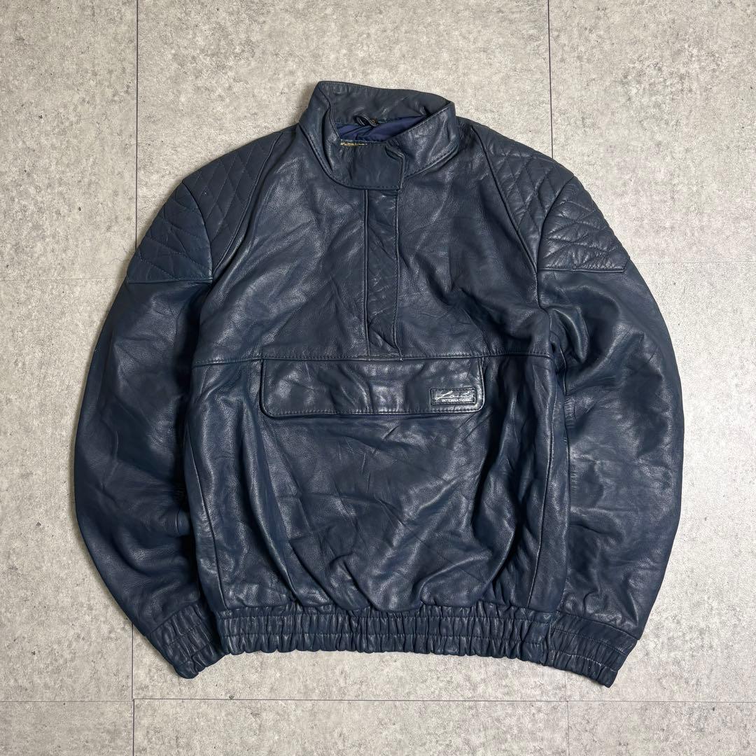 c-boystyle(vol.793【希少】レザーハーフジップストリートバイカー