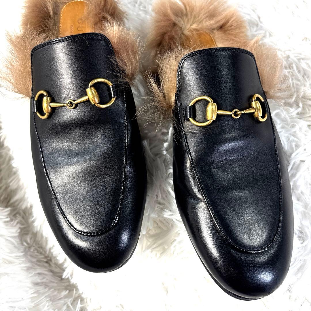 あ*ん様 GUCCI グッチ プリンスタウン ファー ローファーホースビット サ