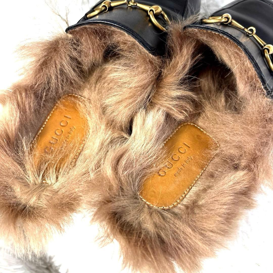 あ*ん様 GUCCI グッチ プリンスタウン ファー ローファーホースビット サ