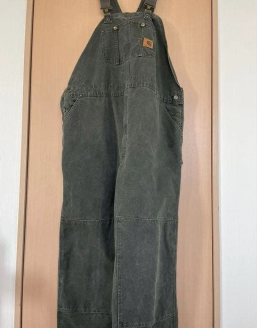 カーハート　オーバーオールダブルニー　カーキ　48×32