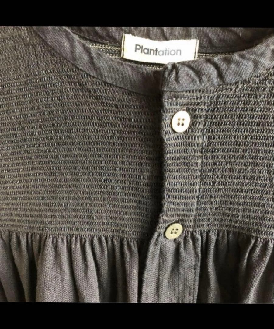値下げ【美品】plantation シャーリングデニム　ブラウス
