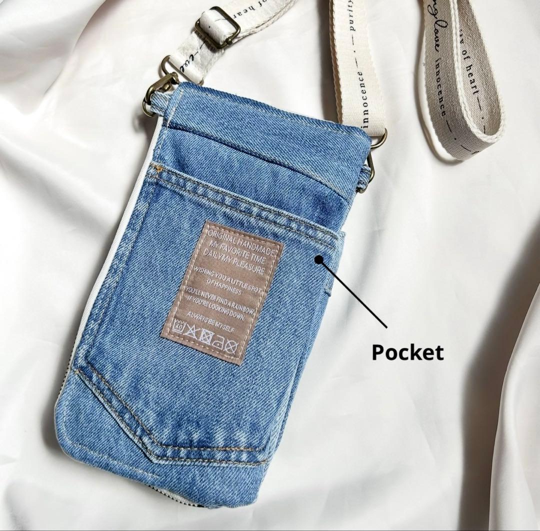 J*^様 デニムリメイク　ウォレットショルダー　スマホショルダー　長財布　薄デニ