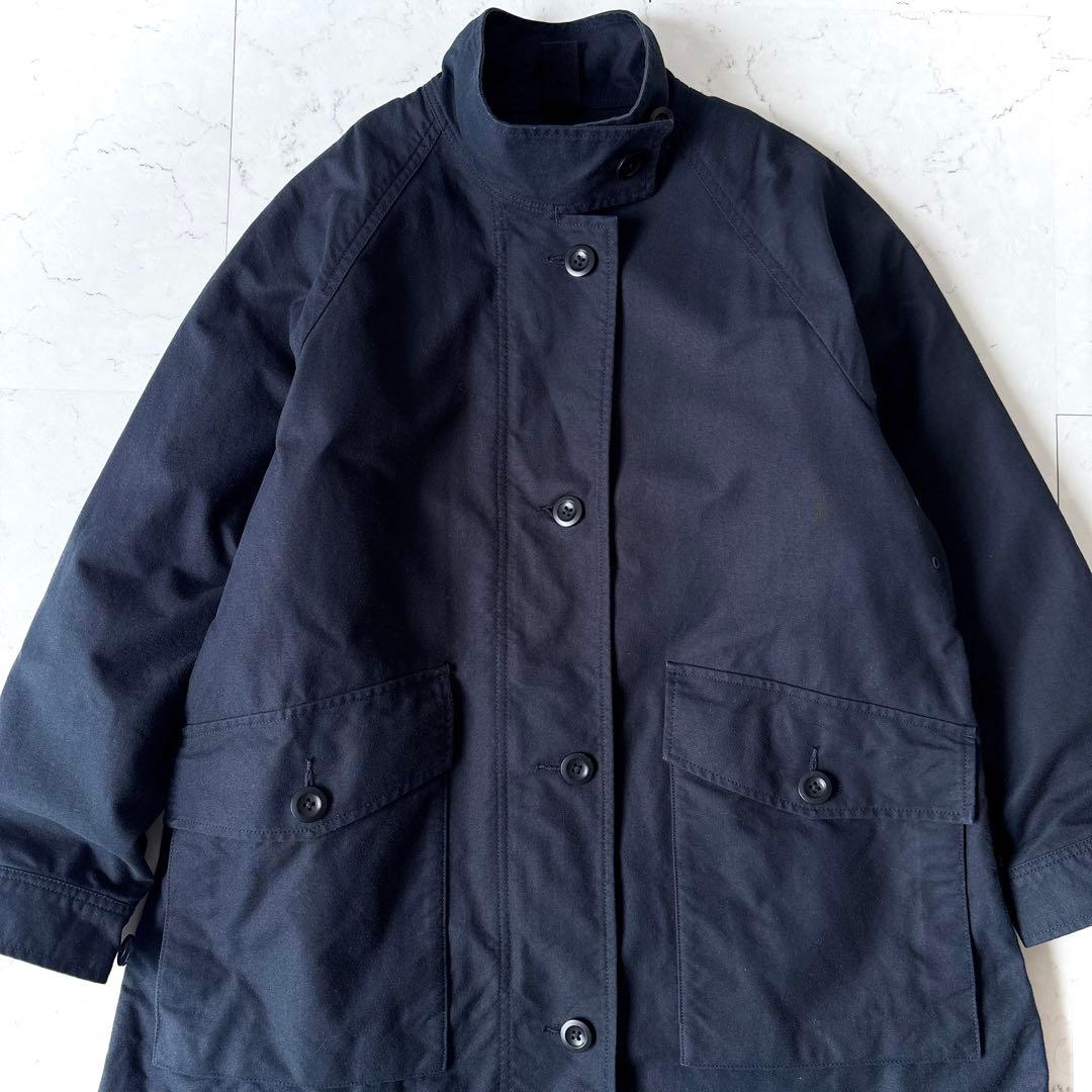 美品 MHL. ダウンライナー付 2way ステンカラーコート ネイビー 大き目