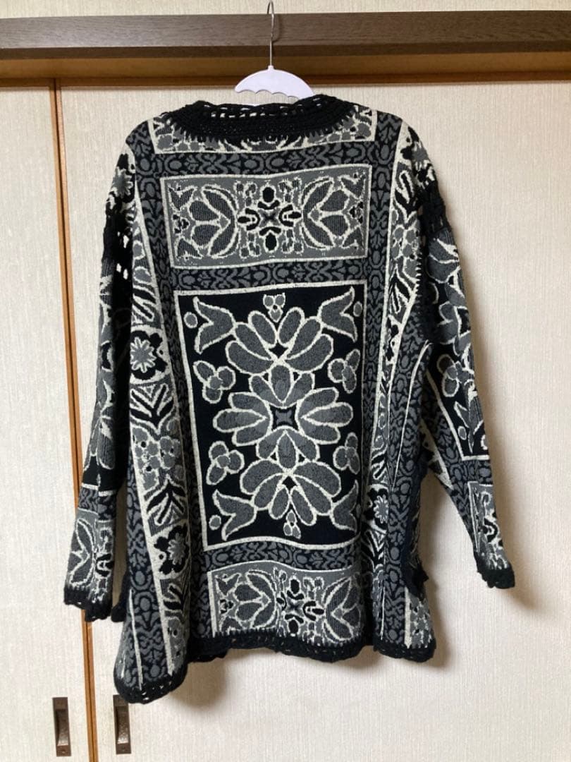 Ameri RUG PATTERN KNIT JACKET ブラック