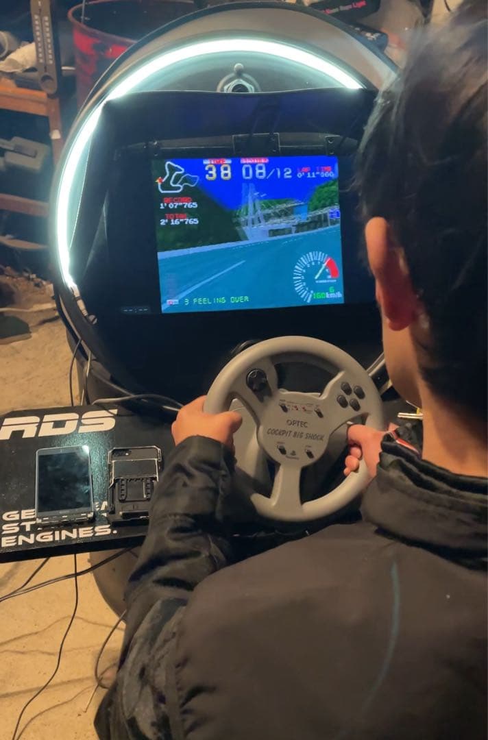 【即遊べる】ドラム缶アーケード筐体｜19型TV内蔵｜家庭用ゲーム接続OK｜一点物