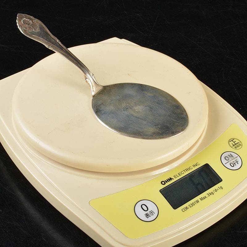 茶道具　STERLING　SILVER刻印　風炉灰匙　時代箱　M　R7313