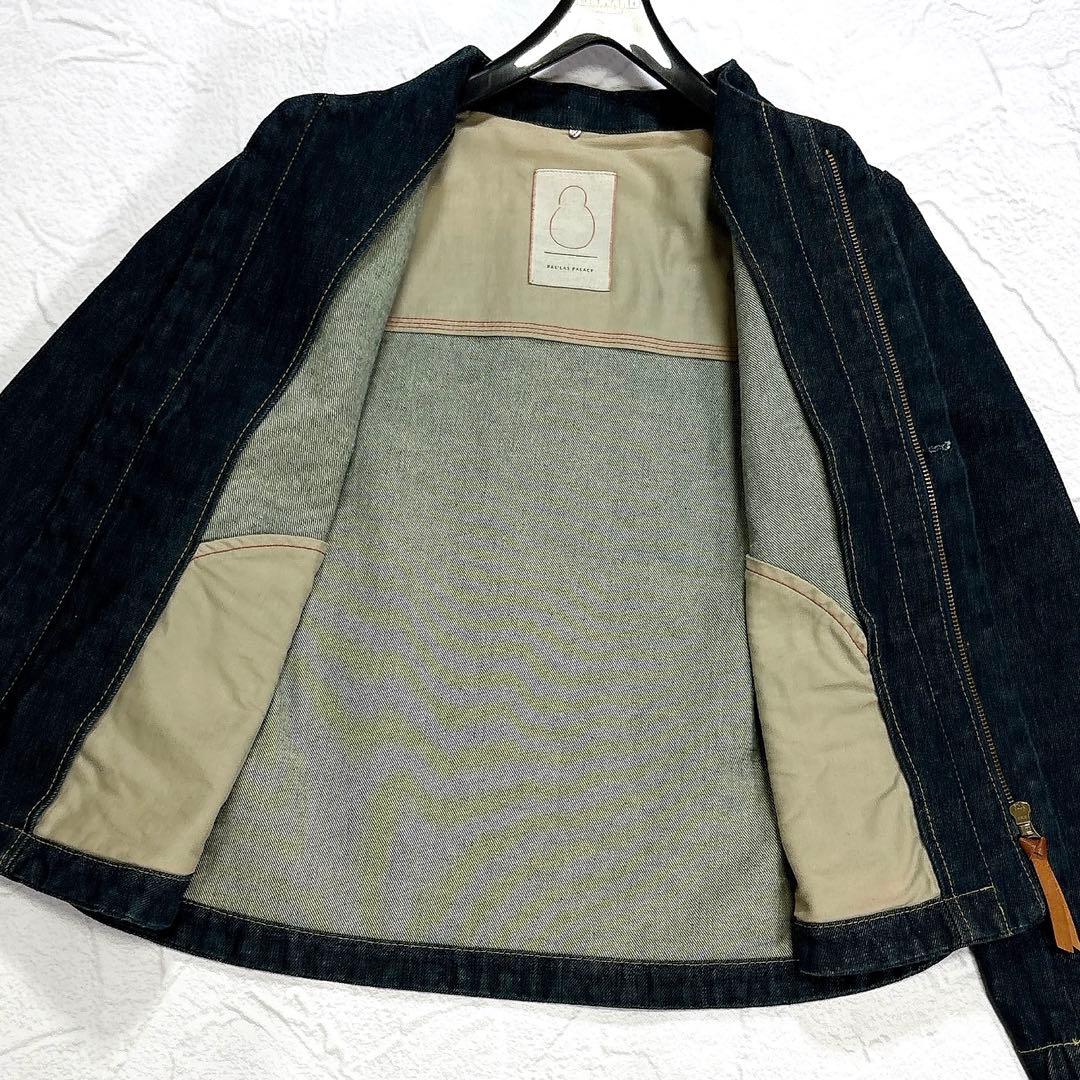 ✨極美品✨パラスパレス　デニム　ジャケット　ノーカラー　ジップアップ　ステッチ
