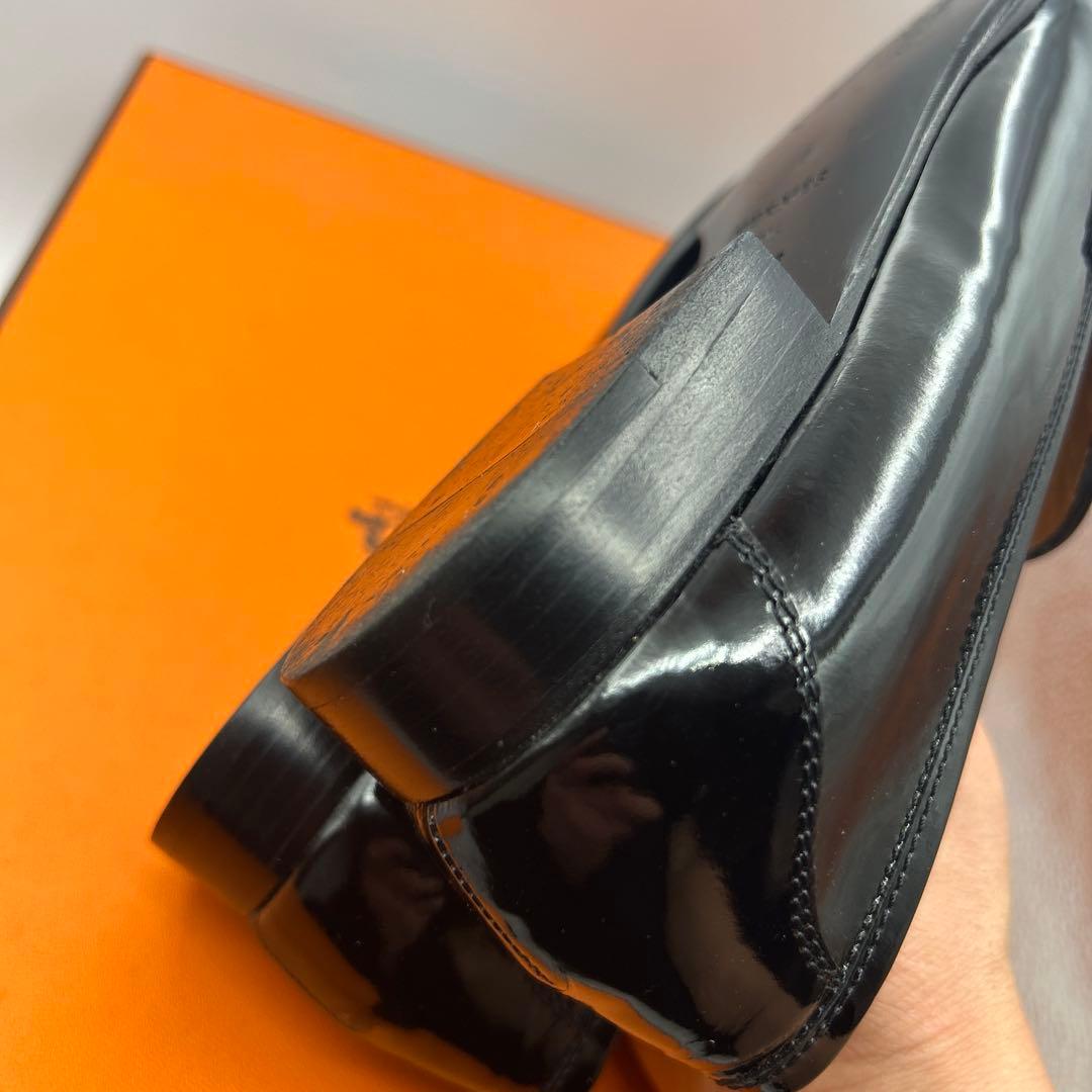 極美品 エルメス コンスタンス Hロゴ ブラック ローファー 36 1/2