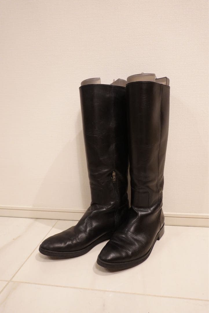 ダイアナ　ブラックレザー ロングブーツ