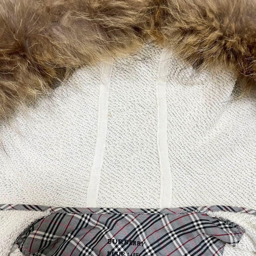 y2k❤️ BURBERRY BLUE LABEL ロゴ ファー ジップパーカー