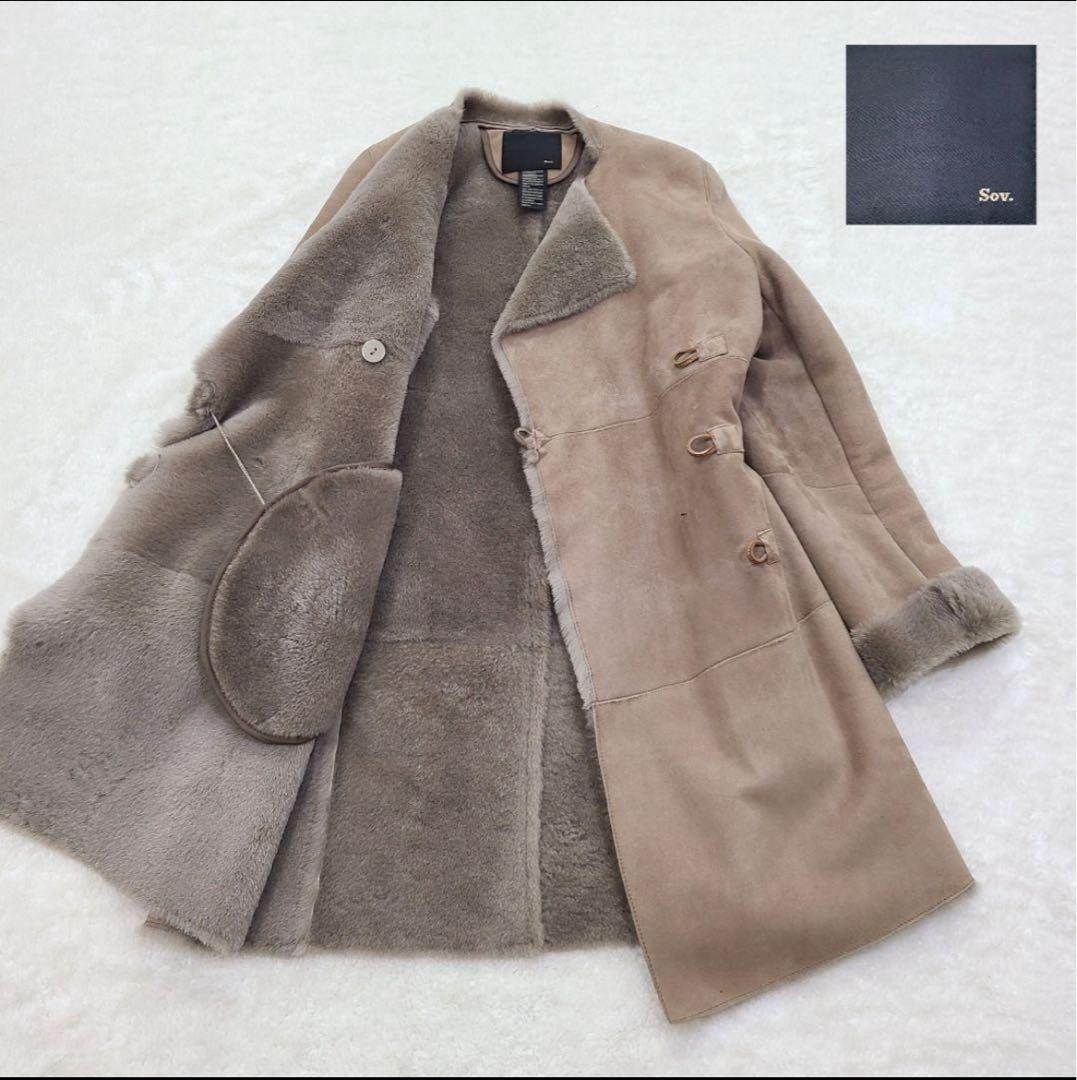 sov.　リアルムートンコート　ラムレザー　ファー　ブラウン　フリー