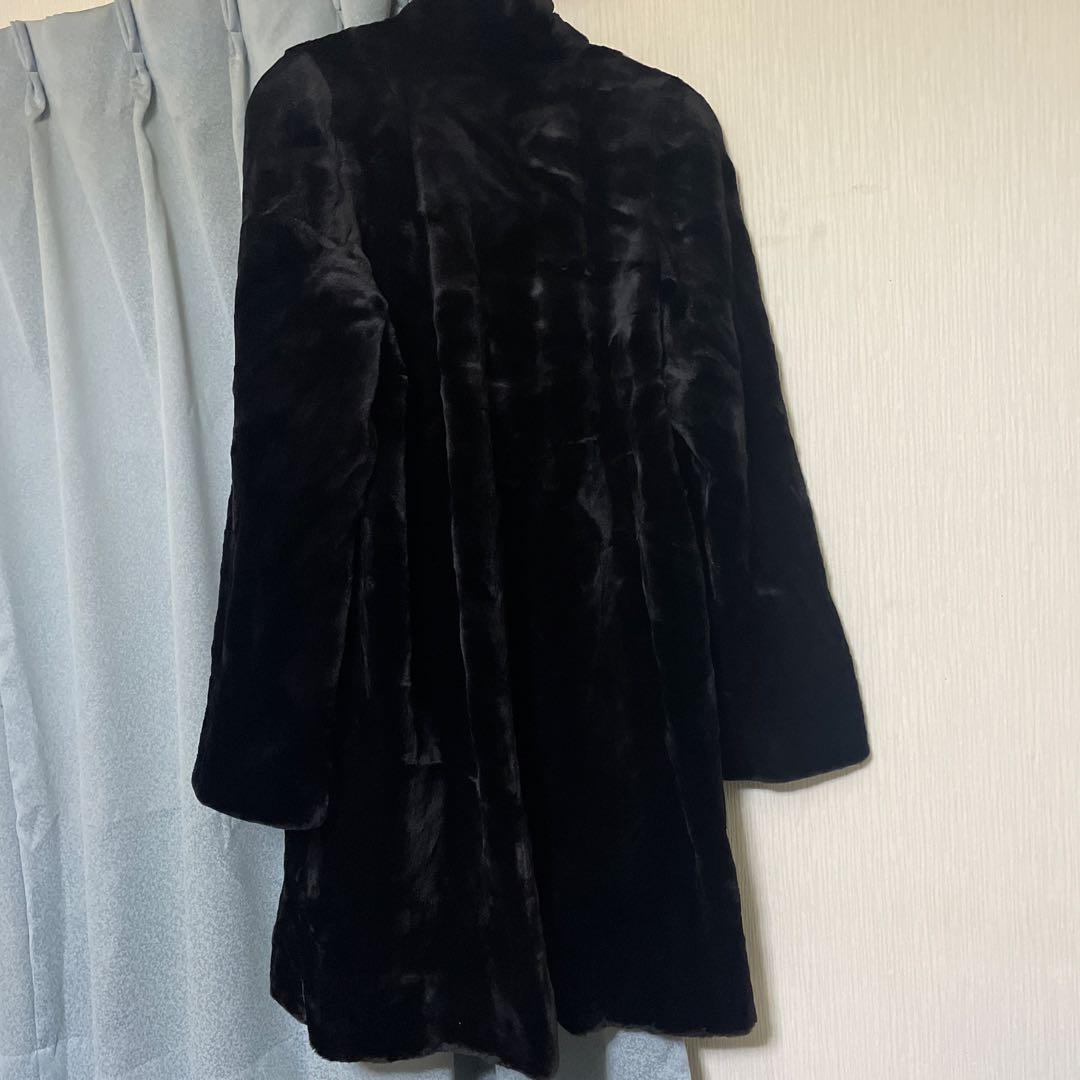 毛皮 シェアードミンクコート freesize 黒 長め