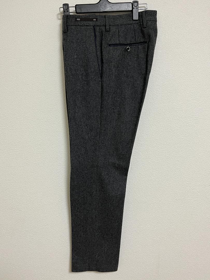 PT01 グレー ウール フランネル スラックス パンツ 446 bespoke