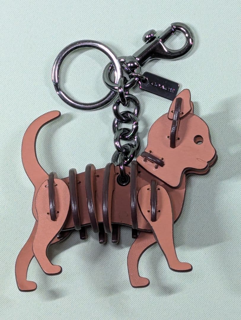 COACH レザーキャット 猫 バッグチャーム キーホルダー リングホルダー