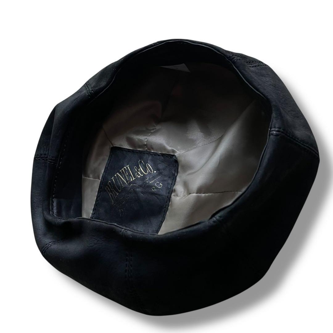 BRUNEL ブルーネル オール ヌバックレザー ベレー帽 size 58.5
