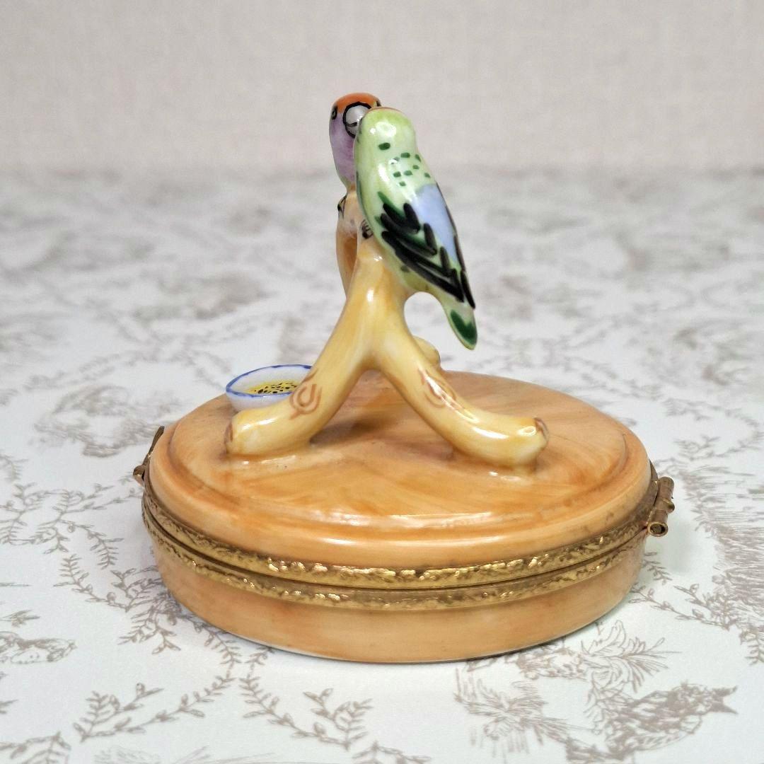 ★なかよし★ リモージュボックス インコ 鳥 夫婦 恋人