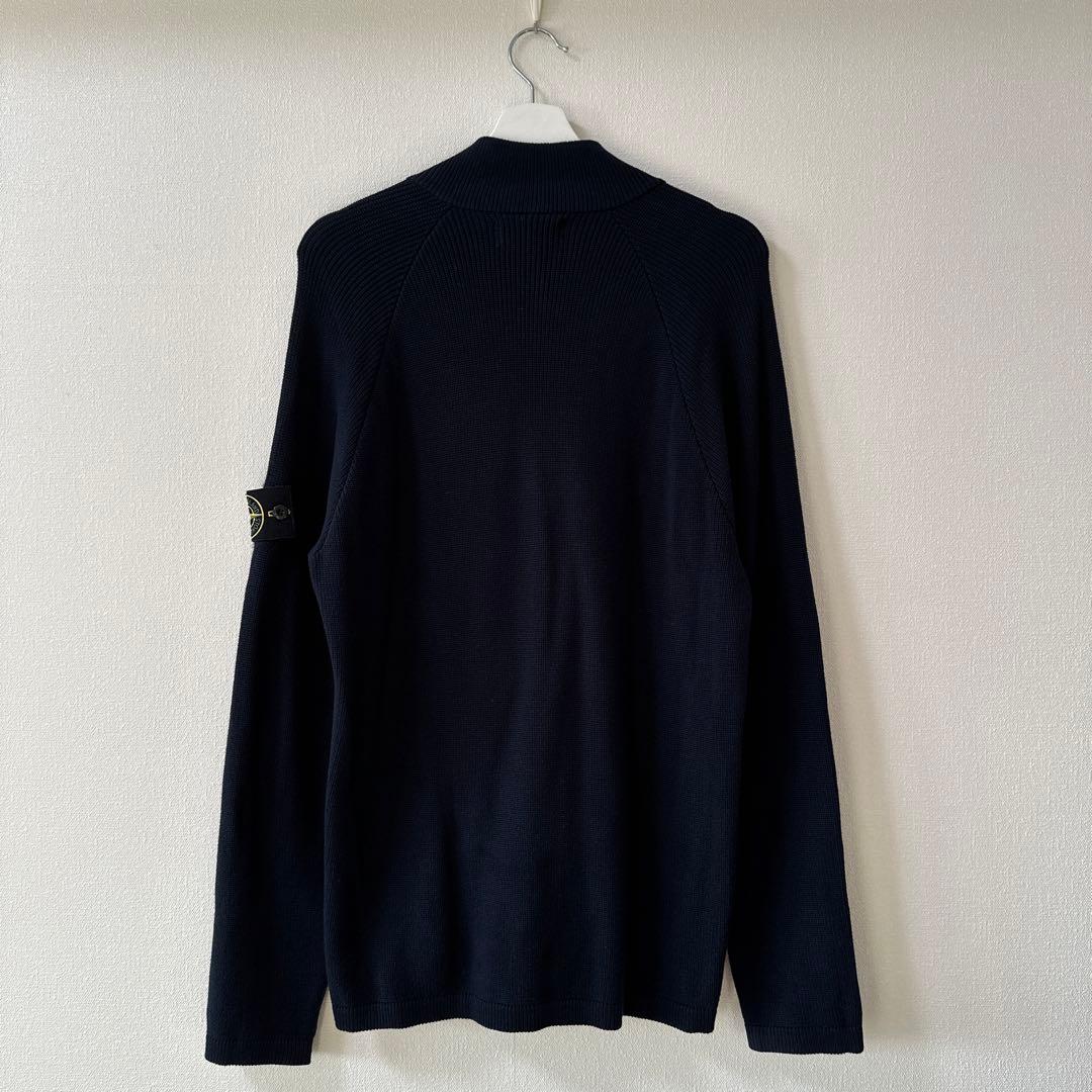 STONE  ドライバーズ ジップアップニット ネイビー Lサイズ