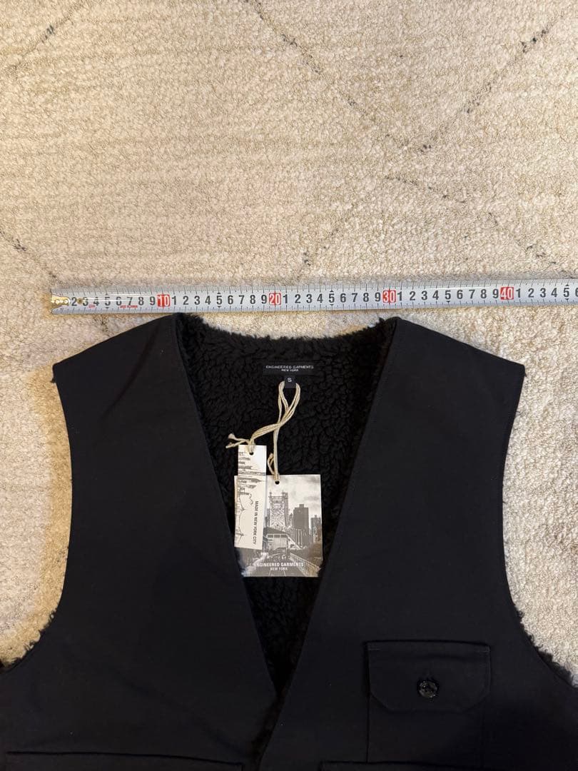 エンジニアードガーメンツ Fowl Vest コットンダブルクロス 黒 S