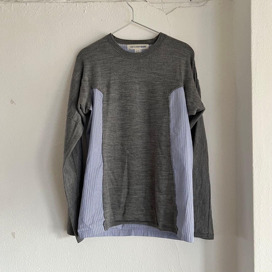 COMME des GARCONS SHIRT｜ストライプシャツ切替ニット