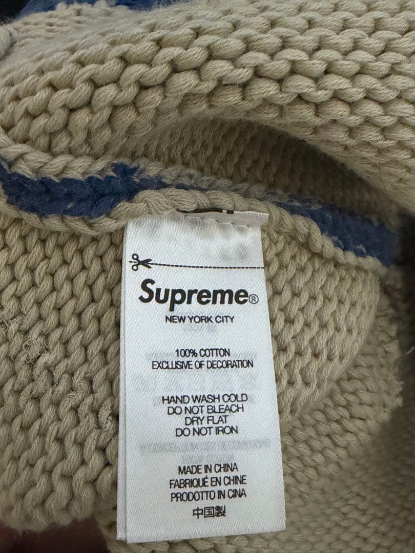 supreme Overprint Beanie ブルー