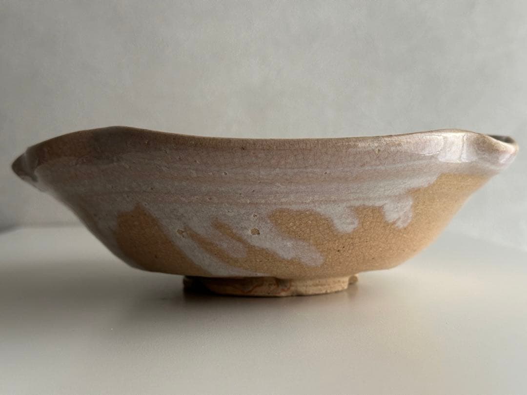 十代 坂高麗左衛門 萩 鉢 雪なだれの剥がれあり