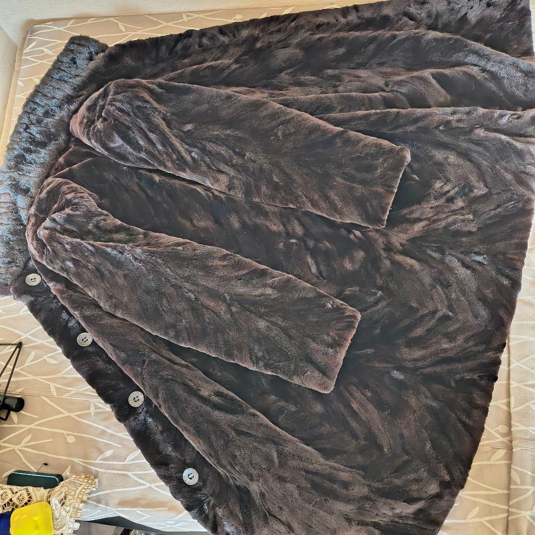 スズキ シェアードミンク リバーシブル コート M〜L ブラック系