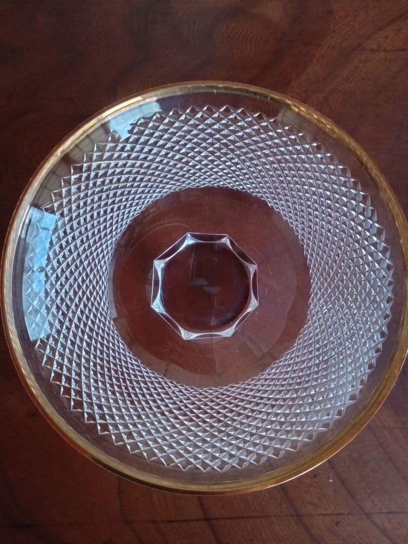 カガミクリスタル　江戸切子　蓋物　菓子器　キャンディポット　箱付き