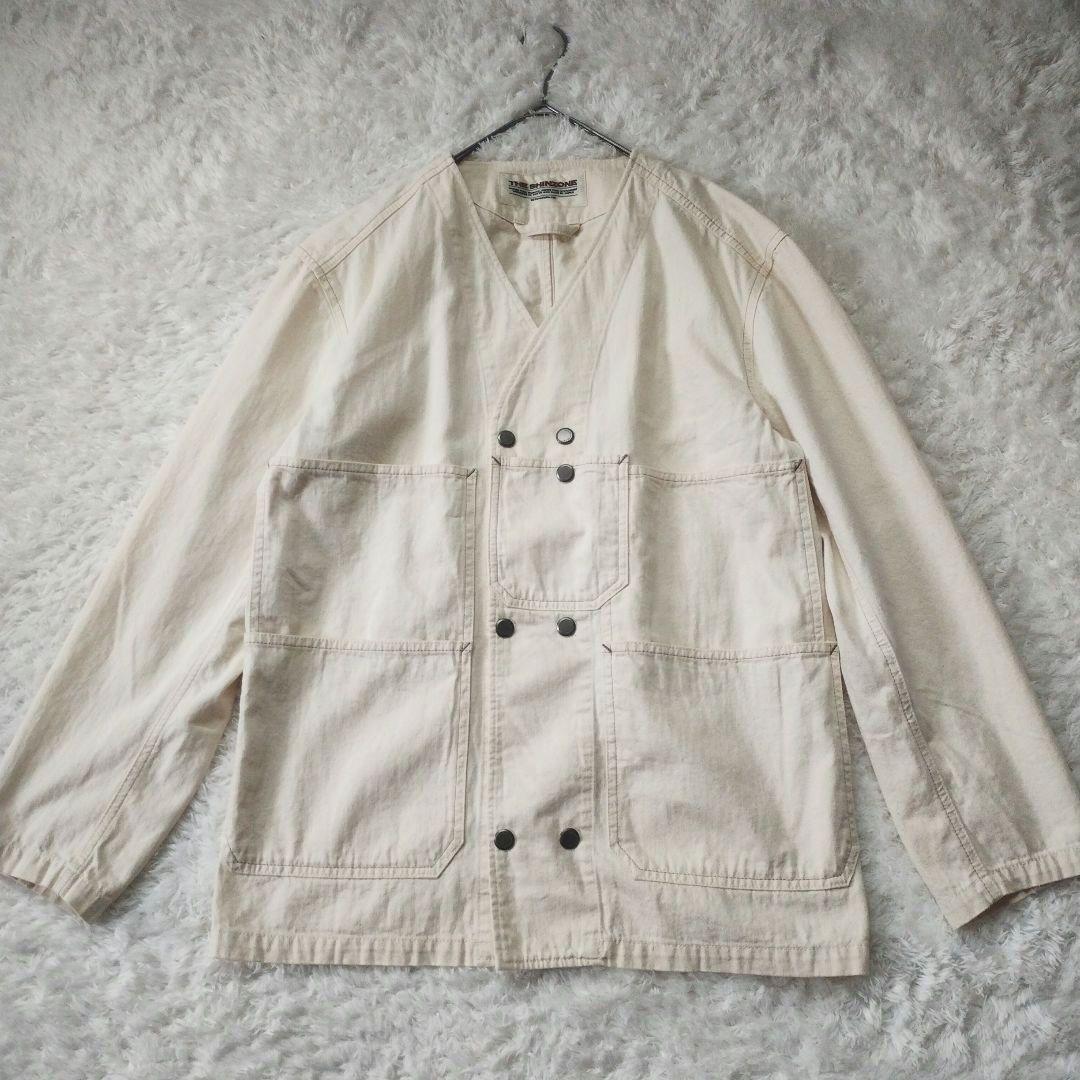 【25AW】未使用級　シンゾーン　ノーカラーカバーオール　ジャケット　34　白系
