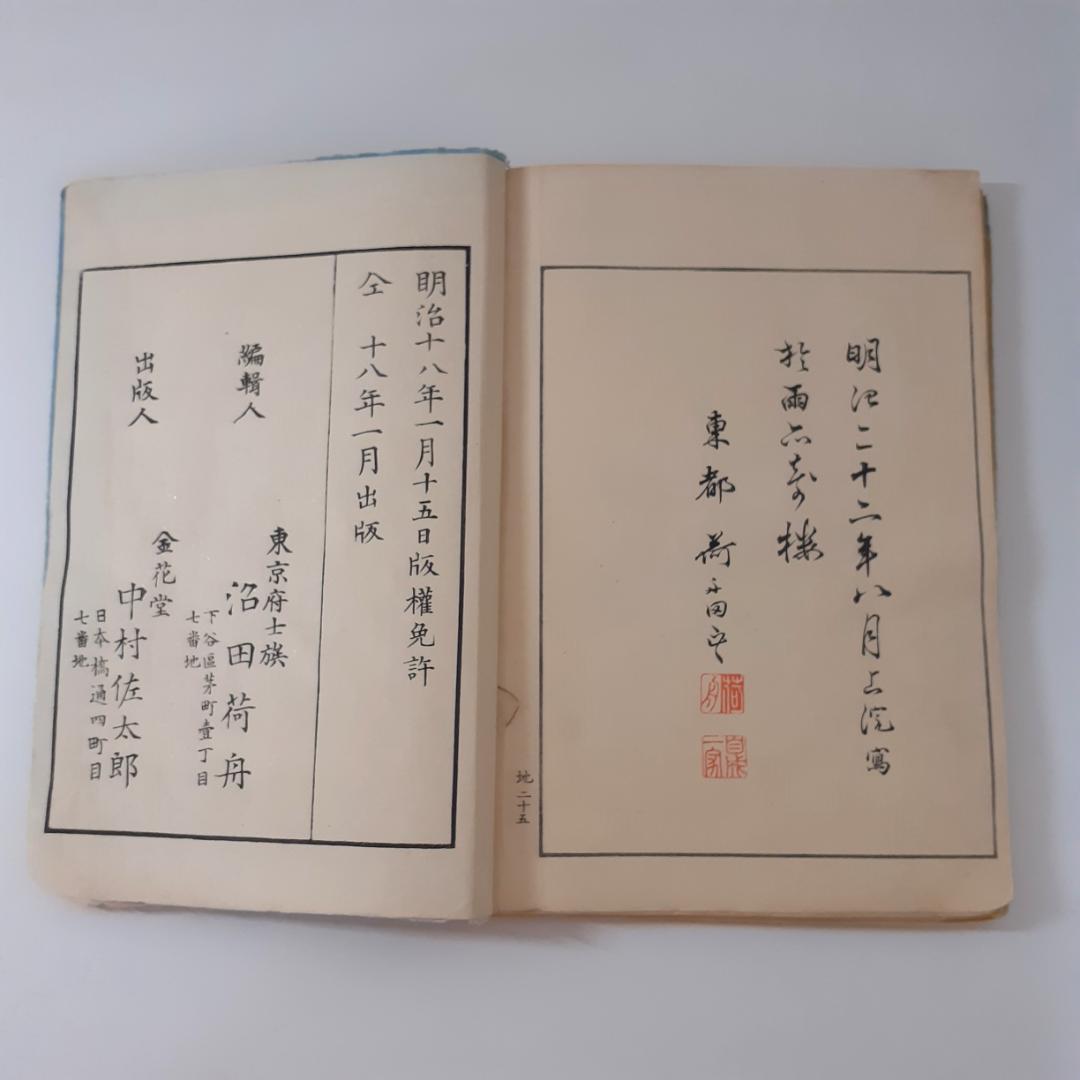 花鳥画譜　天・地　沼田荷舟　【書込みあり】