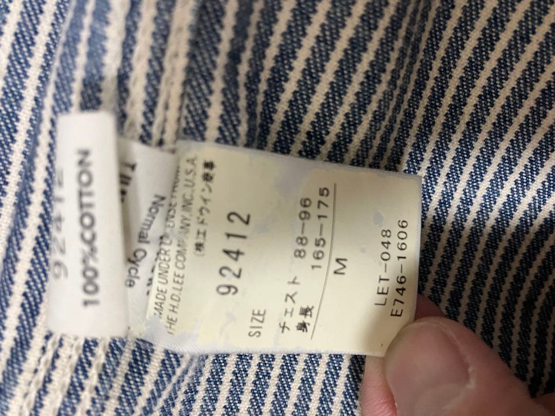 Lee 　ヒッコリー　カバーオール サイズ38　復刻　91-J