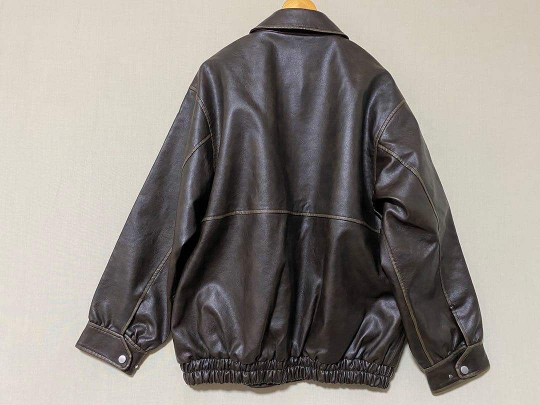新品　Ray BEAMS フェイクレザー フライト ジャケット　ブラウン　1