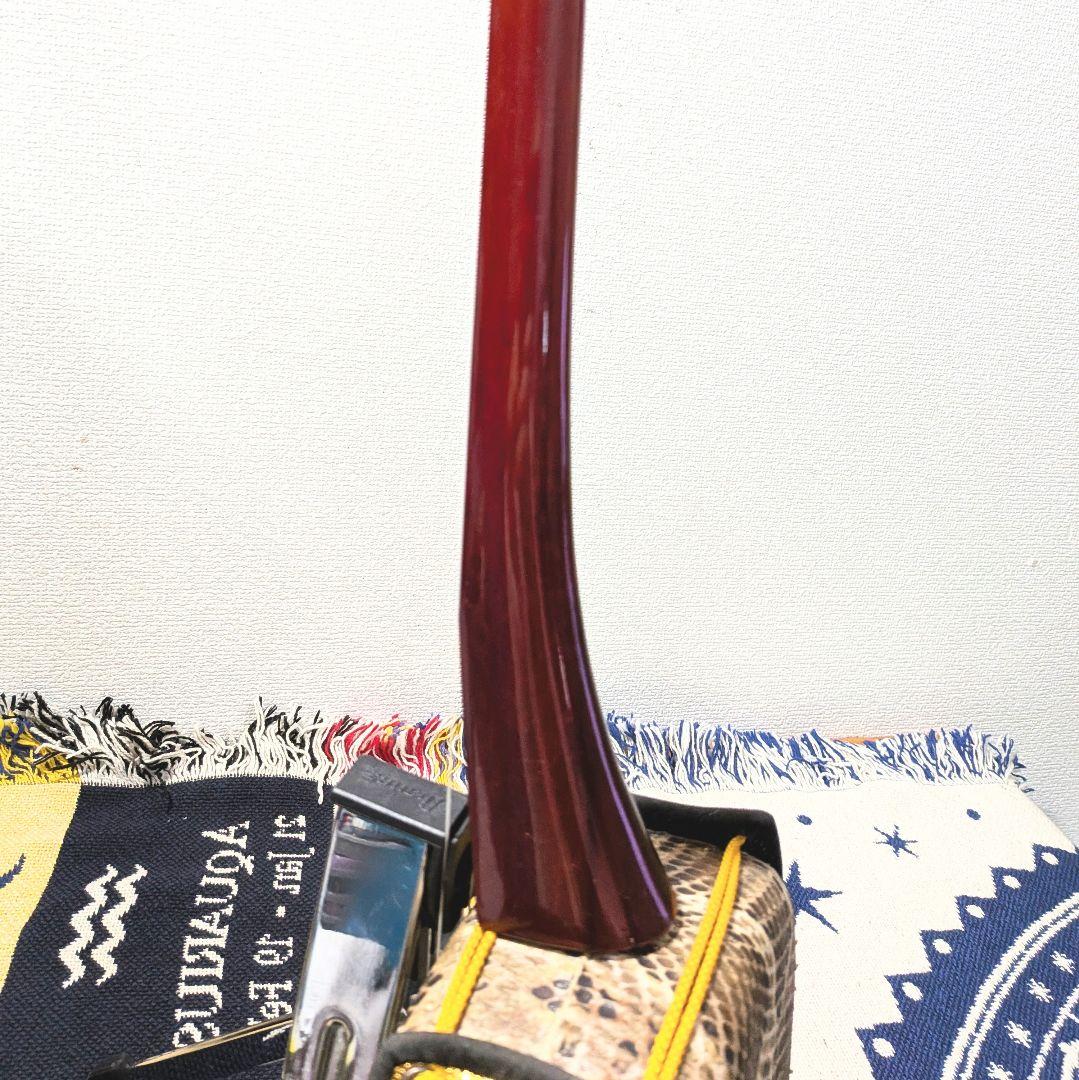 美品　沖縄三味線　本皮　ゆし木　真壁型