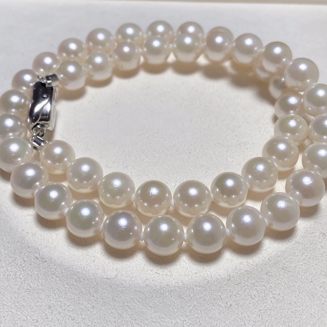 【花珠】 あこや真珠 約8.5〜9.0mm 大珠 パール ネックレス 鑑別書