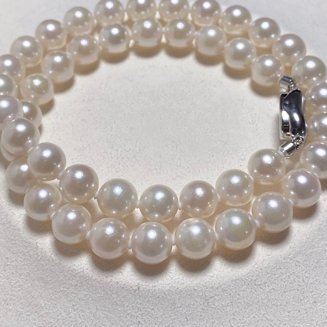 【花珠】 あこや真珠 約8.5〜9.0mm 大珠 パール ネックレス 鑑別書