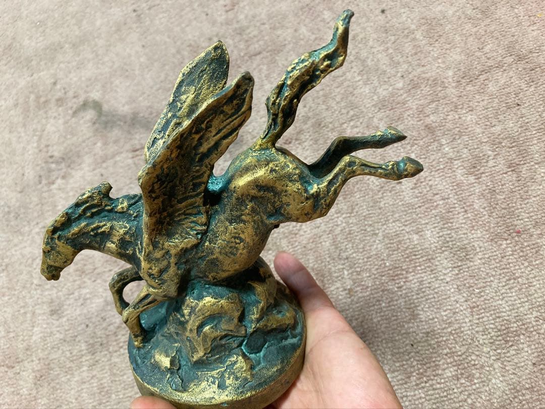 ぽ*れ様 北村西望 彫刻 西望作 銅製 馬　ペガサス　骨董品 美術品　オブジェ置