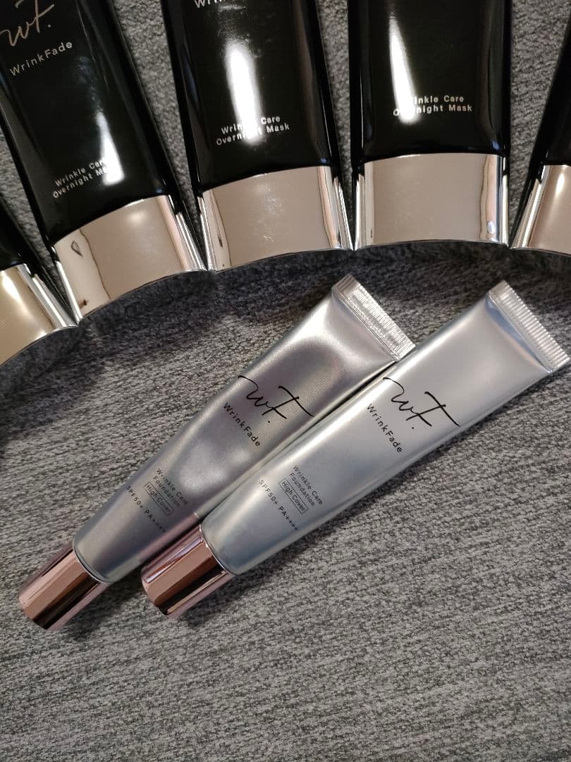 ②WrinkFadeリンクフェードオーバーナイトマスク7＆ハイカバーファンデ2