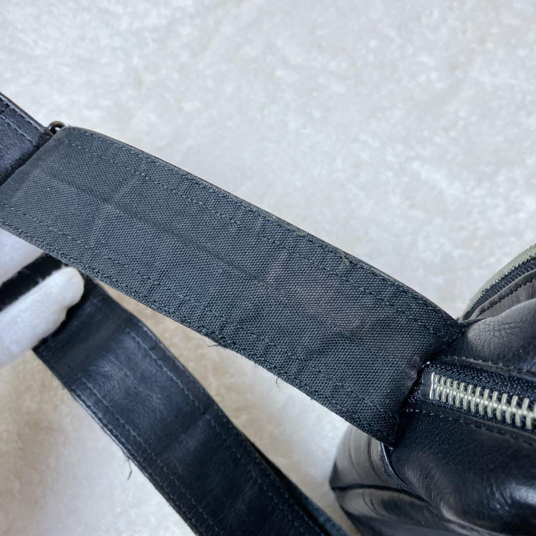 【希少】 PORTER オールレザー ショルダーバッグ 2層 ブラック 廃盤品